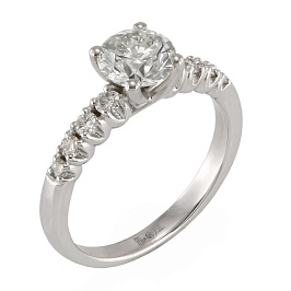 Кольцо из белого золота с бриллиантами 1,097 ct