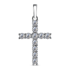 Крест ALROSA  из белого золота