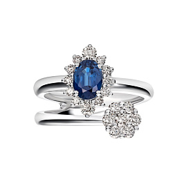 Кольцо из белого золота с сапфиром 0,75 ct