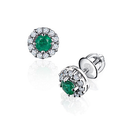 Серьги из белого золота с изумрудами 0,87 ct