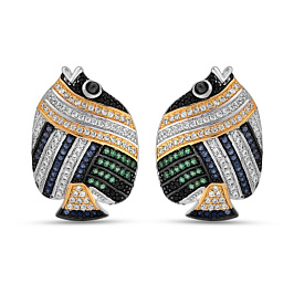 Серьги из белого серебра