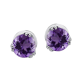 Серьги из белого золота с аметистами 1,38 ct