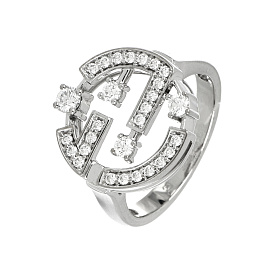 Кольцо из белого золота с бриллиантами