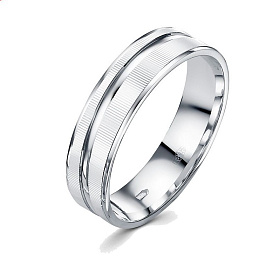 Кольцо из белого серебра