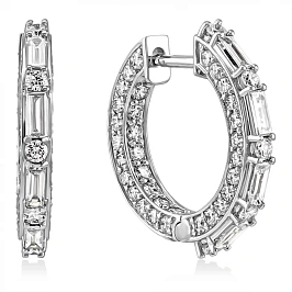 Серьги конго из золота с бриллиантами