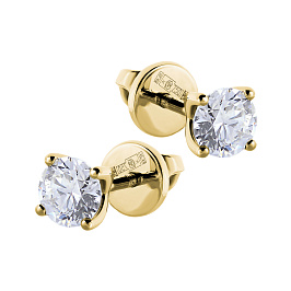 Серьги DANAYA  из желтого золота с бриллиантами 0,6 ct
