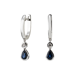 Серьги из белого золота с сапфирами 1,09 ct