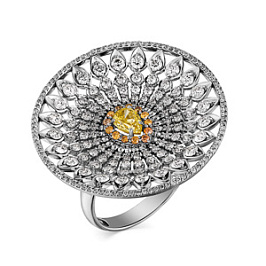 Кольцо из белого золота с фантазиными бриллиантами 0,173 ct