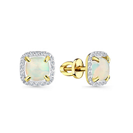 Серьги из желтого золота с опалами 1,682 ct