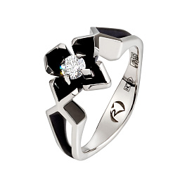 Кольцо из белого золота с бриллиантом 0,16 ct