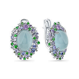 Серьги из белого золота с аквамаринами 17,76 ct