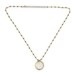 Колье из желтого серебра с перламутром