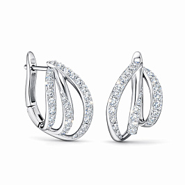 Серьги ALROSA  из белого золота