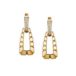 Серьги из желтого золота с бриллиантами