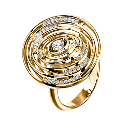 Кольцо из желтого золота с бриллиантами 0,165 ct