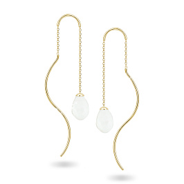 Серьги из желтого золота с агатами 6,4 ct