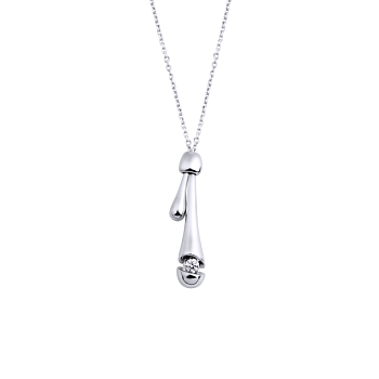 Колье из белого золота с бриллиантом 0,12 ct