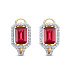 Серьги из желтого золота с рубинами 3,31 ct