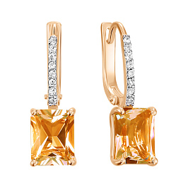 Серьги из розового золота с цитринами 4,216 ct