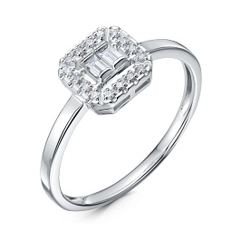 Кольцо из белого золота с бриллиантами 0,089 ct
