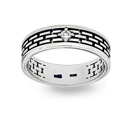 Кольцо из белого золота с бриллиантом 0,057 ct