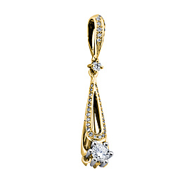 Подвеска из желтого золота с бриллиантами 0,26 ct