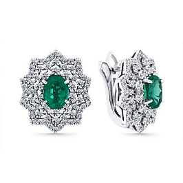 Серьги из белого золота с изумрудами 2,449 ct