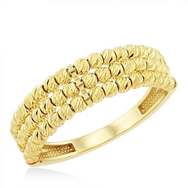 Кольцо из желтого золота с шариками (17.5)