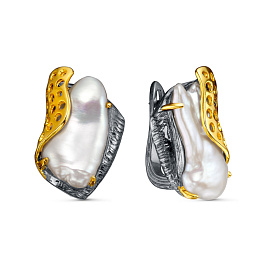 Серьги из серебра с жемчугом