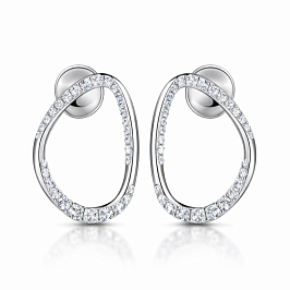 Серьги ALROSA  из белого золота