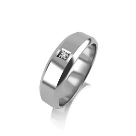 Кольцо из белого золота с бриллиантом 0,013 ct