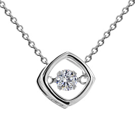 Колье из белого золота с бриллиантом 0,17 ct