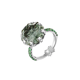 Кольцо из белого золота с празиолитом 8,75 ct