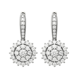 Серьги из белого золота с бриллиантами 0,24 ct