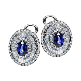 Серьги из белого золота с сапфирами 1,1 ct