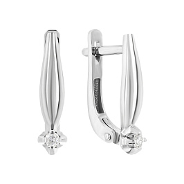 Серьги из белого золота с бриллиантами 0,071 ct