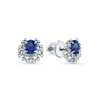 Серьги из белого золота с сапфирами 0,844 ct