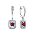 Серьги из белого золота с рубинами 0,936 ct