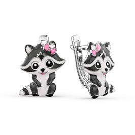 Серьги из белого серебра