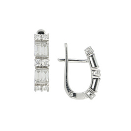 Серьги из белого золота с бриллиантами