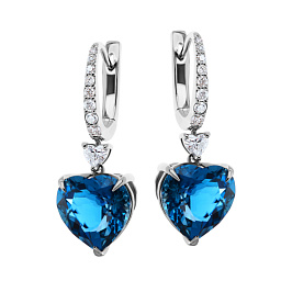 Серьги из белого золота с топазами 9,93 ct