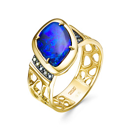 Кольцо из желтого золота с опалом 1,94 ct