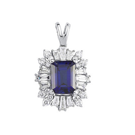 Подвеска из белого золота с сапфиром 1,95 ct