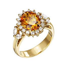 Кольцо из желтого золота с цитринами 2,13 ct