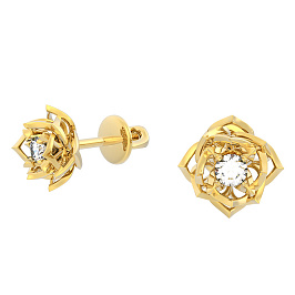 Серьги из желтого золота с бриллиантами 0,365 ct