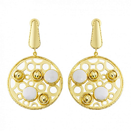 Серьги золотые с агатами