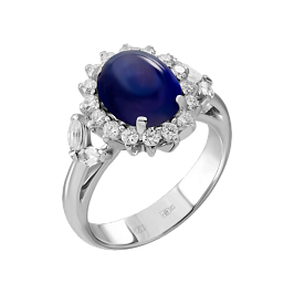 Кольцо из белого золота с сапфирами 3,83 ct