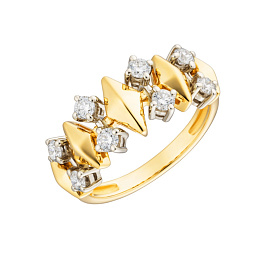 Кольцо из желтого золота с бриллиантами