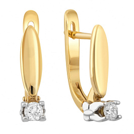 Серьги из золота с бриллиантами 0,3 ct
