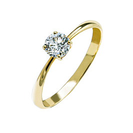 Кольцо DANAYA  из желтого золота с бриллиантом 0,34 ct